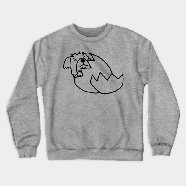 Cute Dog Hatching from Easter Egg Outline Crewneck Sweatshirt by ellenhenryart